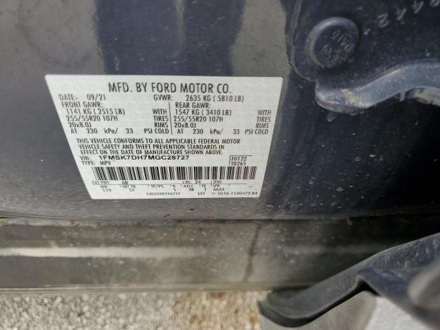 Photo 10 from auction – 2021 FORD EXPLORER X with VIN 1FMSK7DH7MGC28727