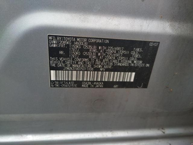 Photo 10 from auction – 2007 TOYOTA RAV4 LIMIT with VIN JTMZK31V075011008
