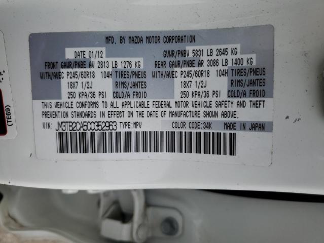 Photo 10 from auction – 2012 MAZDA CX-9 with VIN JM3TB2CA5C0352963