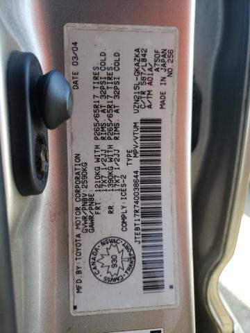 Photo 10 from auction – 2004 TOYOTA 4RUNNER LI with VIN JTEBT17R740038644