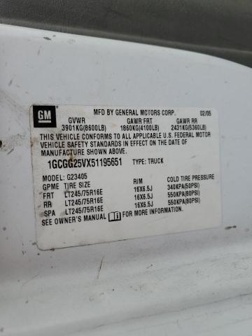 Photo 10 from auction – 2005 CHEVROLET EXPRESS G2 with VIN 1GCGG25VX51195651