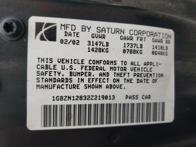 Photo 10 from auction – 2002 SATURN SC1 with VIN 1G8ZN12832Z219013