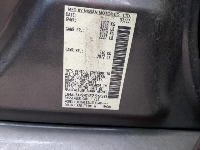 Photo 10 from auction – 2017 NISSAN ALTIMA 2.5 with VIN 1N4AL3AP9HC229950