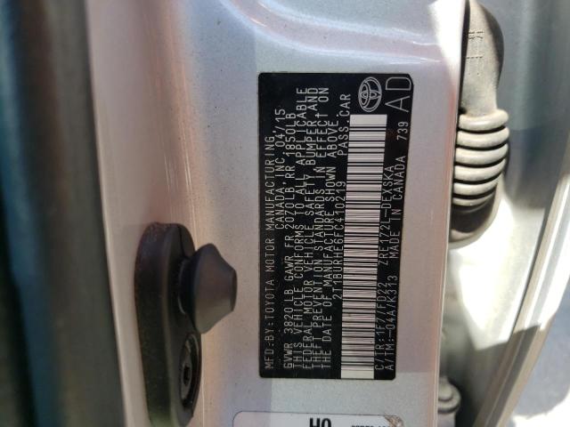 Photo 10 from auction – 2015 TOYOTA COROLLA L with VIN 2T1BURHE6FC410219