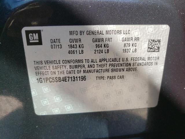 Photo 10 from auction – 2014 CHEVROLET CRUZE LT with VIN 1G1PC5SB4E7131196