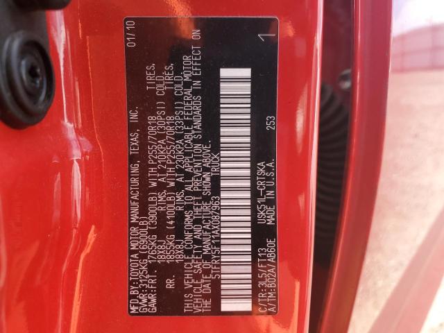 Photo 10 from auction – 2010 TOYOTA TUNDRA DOU with VIN 5TFRY5F11AX087963