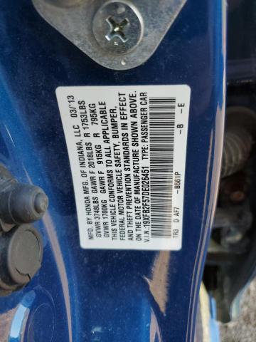 Photo 10 from auction – 2013 HONDA CIVIC LX with VIN 19XFB2F57DE026451