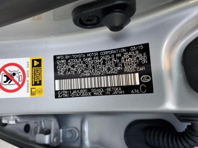 Photo 10 from auction – 2015 LEXUS ES 350 with VIN JTHBK1GG0F2194942