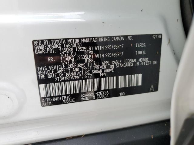 Photo 10 from auction – 2021 TOYOTA RAV4 LE with VIN 2T3H1RFV7MW123772