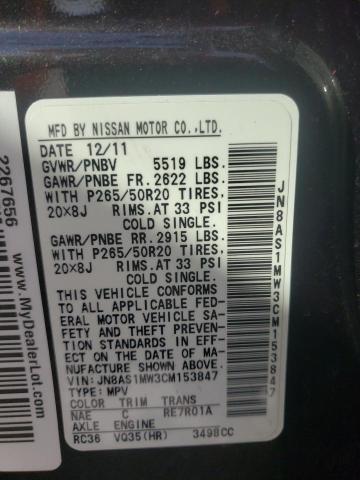 Photo 10 from auction – 2012 INFINITI FX35 with VIN JN8AS1MW3CM153847