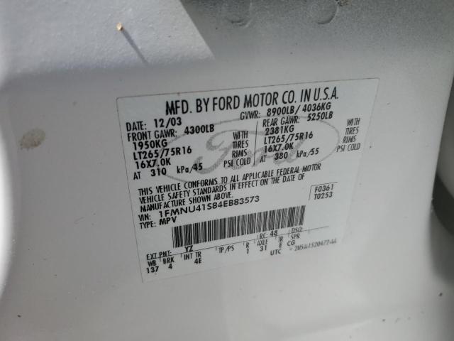 Photo 10 from auction – 2004 FORD EXCURSION with VIN 1FMNU41S84EB83573