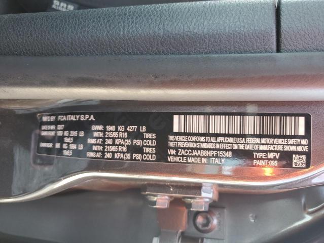 Photo 10 from auction – 2017 JEEP RENEGADE S with VIN ZACCJAAB8HPF15348