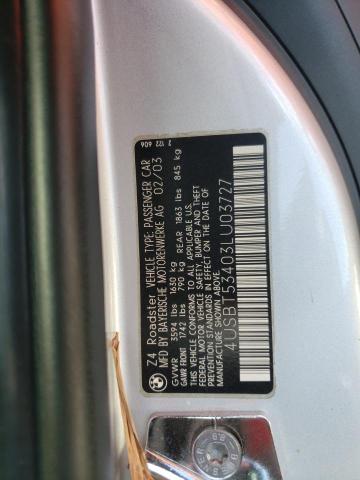 Photo 10 from auction – 2003 BMW Z4 3.0 with VIN 4USBT53403LU03727