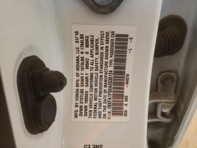 Photo 10 from auction – 2010 HONDA CIVIC EXL with VIN 19XFA1F9XAE035124