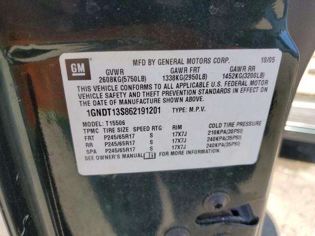 Photo 10 from auction – 2006 CHEVROLET TRAILBLAZE with VIN 1GNDT13S862191201