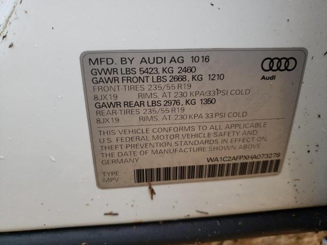 Photo 10 from auction – 2017 AUDI Q5 PREMIUM with VIN WA1C2AFPXHA073278