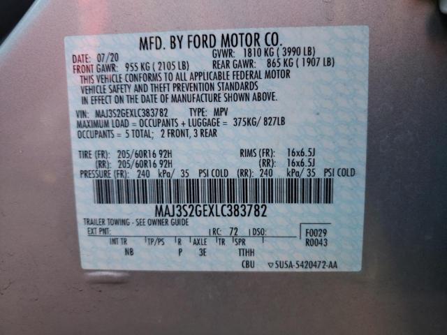 Photo 10 from auction – 2020 FORD ECOSPORT S with VIN MAJ3S2GEXLC383782