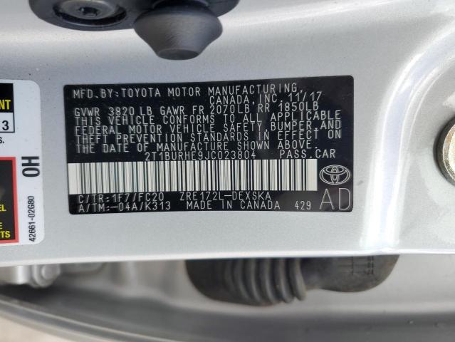 Photo 10 from auction – 2018 TOYOTA COROLLA L with VIN 2T1BURHE9JC023804
