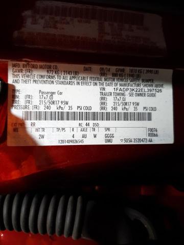Photo 10 from auction – 2014 FORD FOCUS SE with VIN 1FADP3K22EL397526