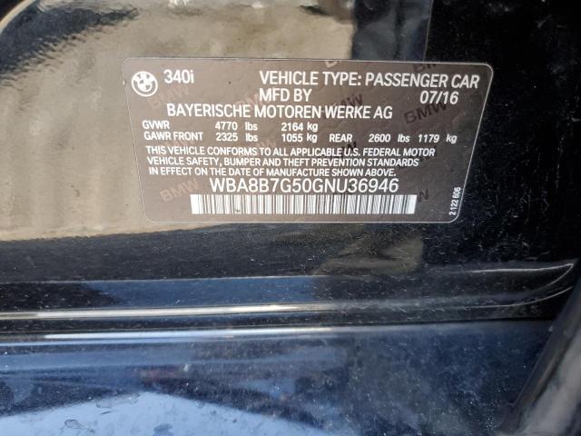 Photo 10 from auction – 2016 BMW 340 XI with VIN WBA8B7G50GNU36946