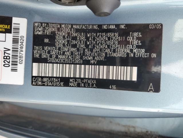 Photo 10 from auction – 2005 TOYOTA SIENNA CE with VIN 5TDZA23C35S313859