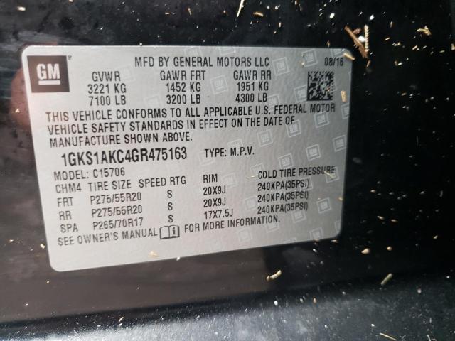 Photo 10 from auction – 2016 GMC YUKON SLE with VIN 1GKS1AKC4GR475163