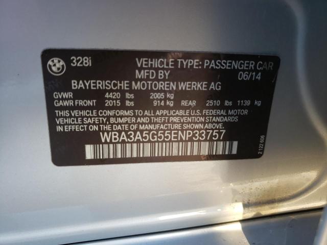 Photo 10 from auction – 2014 BMW 328 I with VIN WBA3A5G55ENP33757