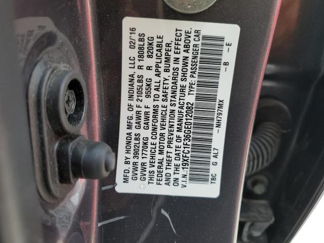 Photo 10 from auction – 2016 HONDA CIVIC EX with VIN 19XFC1F36GE012082