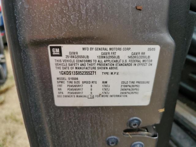 Photo 10 from auction – 2005 GMC ENVOY with VIN 1GKDS13S852355271