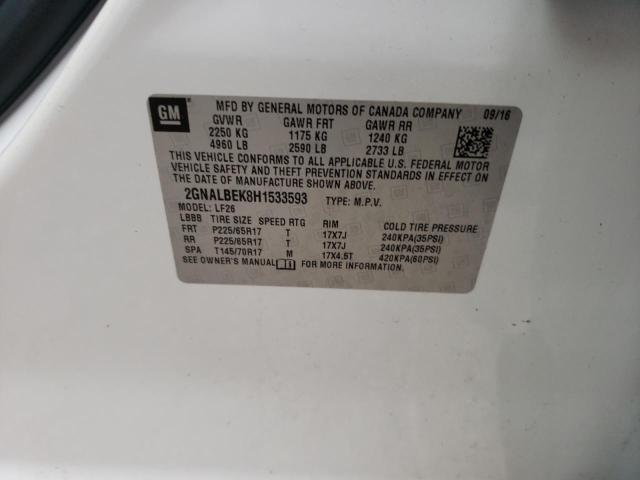 Photo 10 from auction – 2017 CHEVROLET EQUINOX LS with VIN 2GNALBEK8H1533593