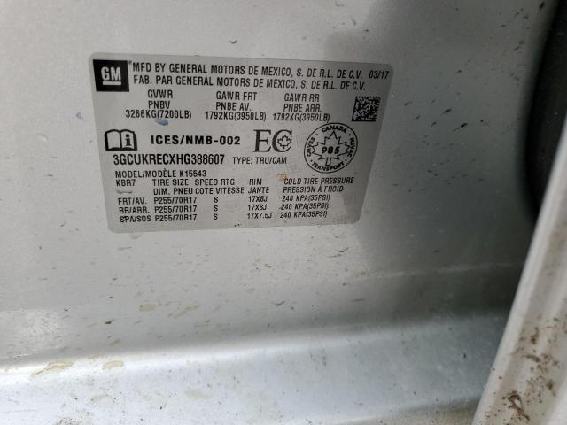 Photo 10 from auction – 2017 CHEVROLET SILVERADO with VIN 3GCUKRECXHG388607
