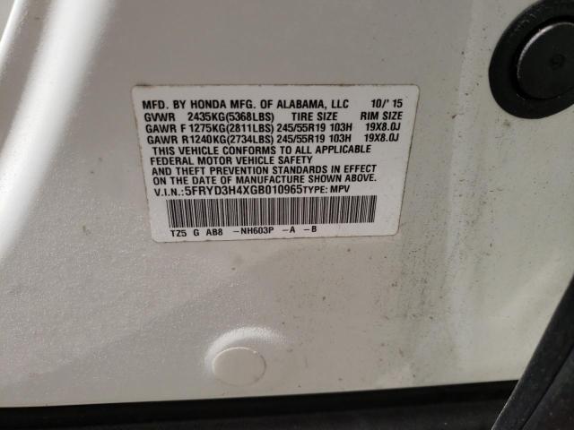 Photo 10 from auction – 2016 ACURA MDX TECHNO with VIN 5FRYD3H4XGB010965