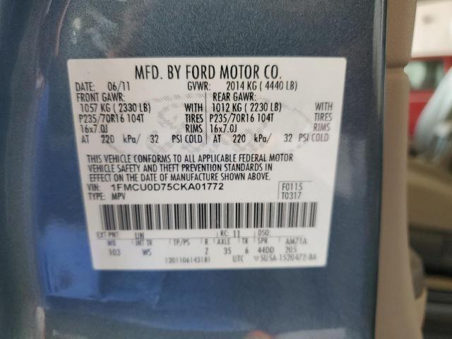 Photo 10 from auction – 2012 FORD ESCAPE XLT with VIN 1FMCU0D75CKA01772