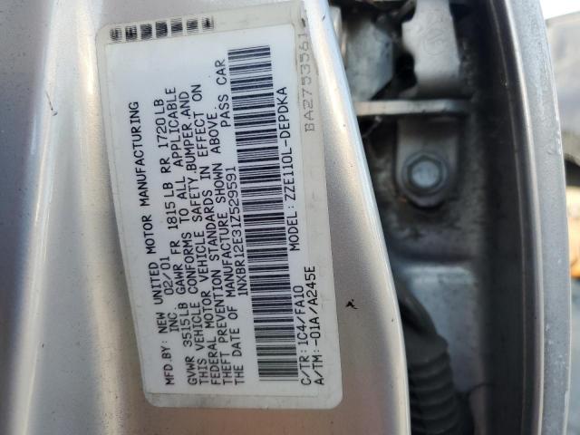 Photo 10 from auction – 2001 TOYOTA COROLLA CE with VIN 1NXBR12E31Z529591