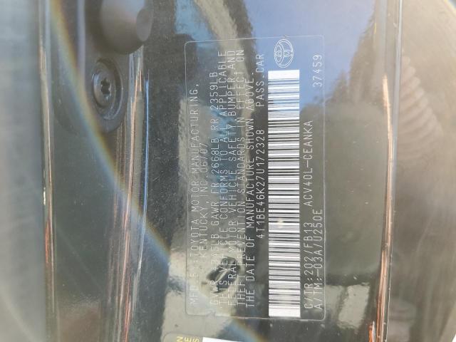 Photo 10 from auction – 2007 TOYOTA CAMRY with VIN 4T1BE46K27U172328