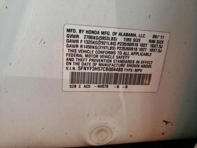 Фото 10 с аукциона – 2012 HONDA PILOT EXL с VIN 5FNYF3H57CB004488