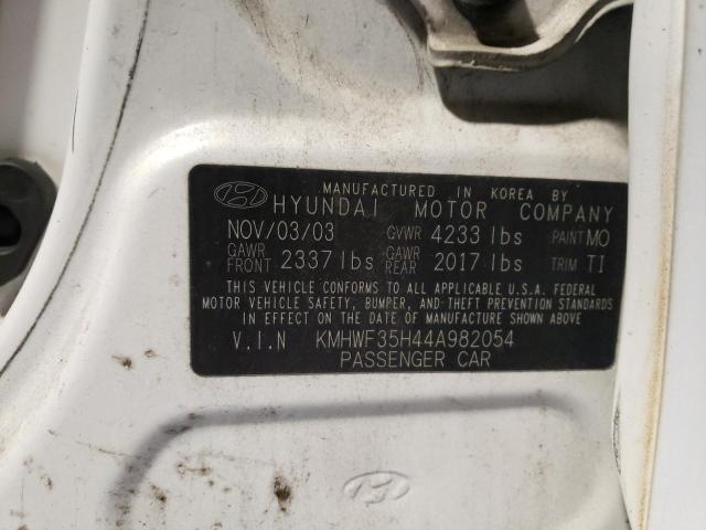 Photo 10 from auction – 2004 HYUNDAI SONATA GLS with VIN KMHWF35H44A982054