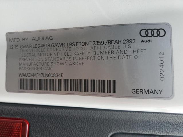 Photo 10 from auction – 2020 AUDI A4 PREMIUM with VIN WAUGMAF47LN008345