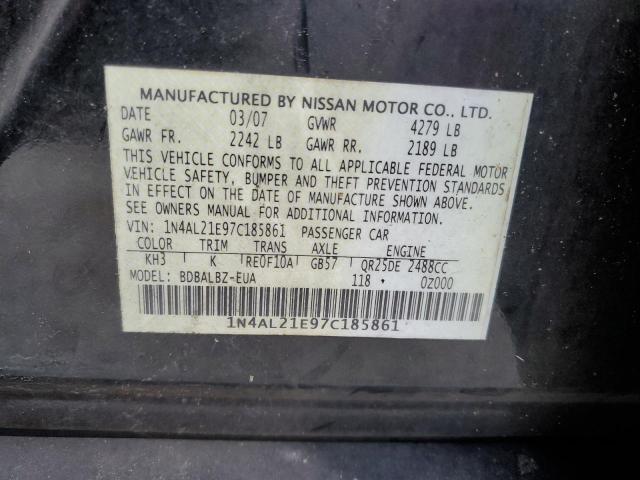 Photo 10 from auction – 2007 NISSAN ALTIMA 2.5 with VIN 1N4AL21E97C185861