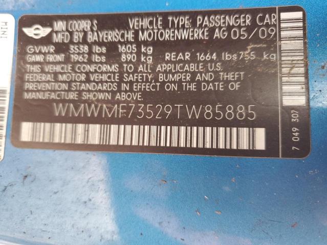 Photo 10 from auction – 2009 MINI COOPER S with VIN WMWMF73529TW85885