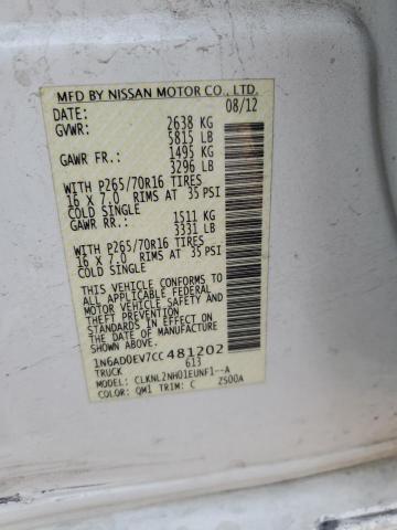 Photo 10 from auction – 2012 NISSAN FRONTIER S with VIN 1N6AD0EV7CC481202