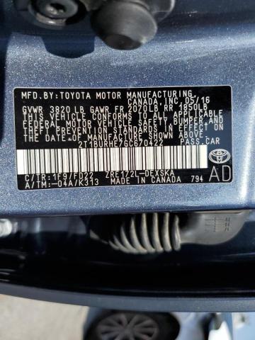 Photo 10 from auction – 2016 TOYOTA COROLLA L with VIN 2T1BURHE7GC670422