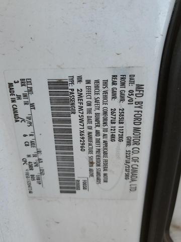 Photo 10 from auction – 2001 MERCURY GRAND MARQ with VIN 2MEFM75W71X692960