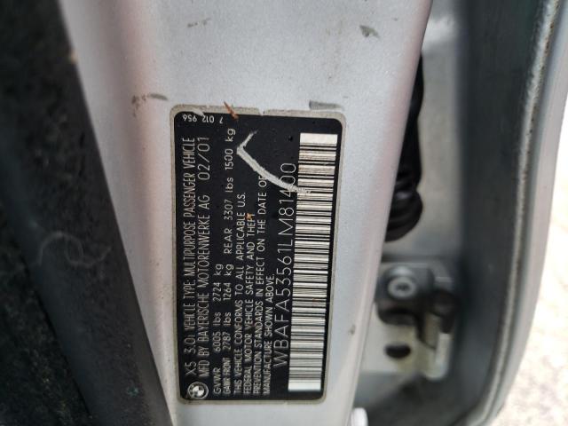 Photo 10 from auction – 2001 BMW X5 3.0I with VIN WBAFA53561LM81400