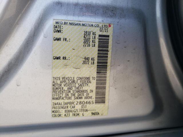 Photo 10 from auction – 2015 NISSAN ALTIMA 2.5 with VIN 1N4AL3AP8FC280465