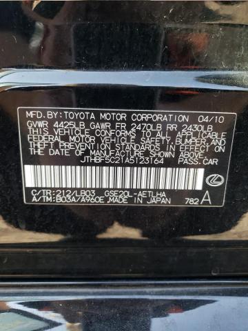 Foto 10 de la subasta – 2010 LEXUS IS 250 con VIN JTHBF5C21A5123164