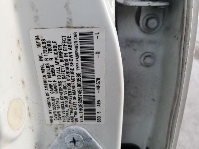 Photo 10 from auction – 2005 HONDA CIVIC EX with VIN 1HGES26745L003586