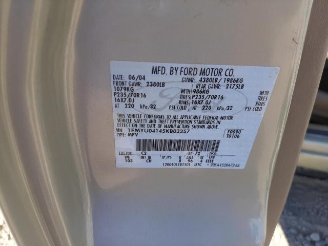 Photo 10 from auction – 2005 FORD ESCAPE LIM with VIN 1FMYU04145KB03357