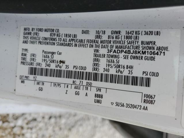 Photo 10 from auction – 2019 FORD FIESTA SE with VIN 3FADP4BJ8KM106471