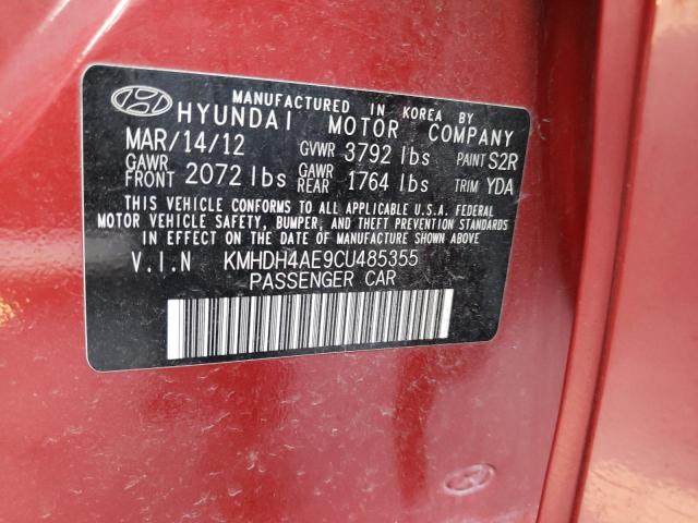 Photo 10 from auction – 2012 HYUNDAI ELANTRA GL with VIN KMHDH4AE9CU485355